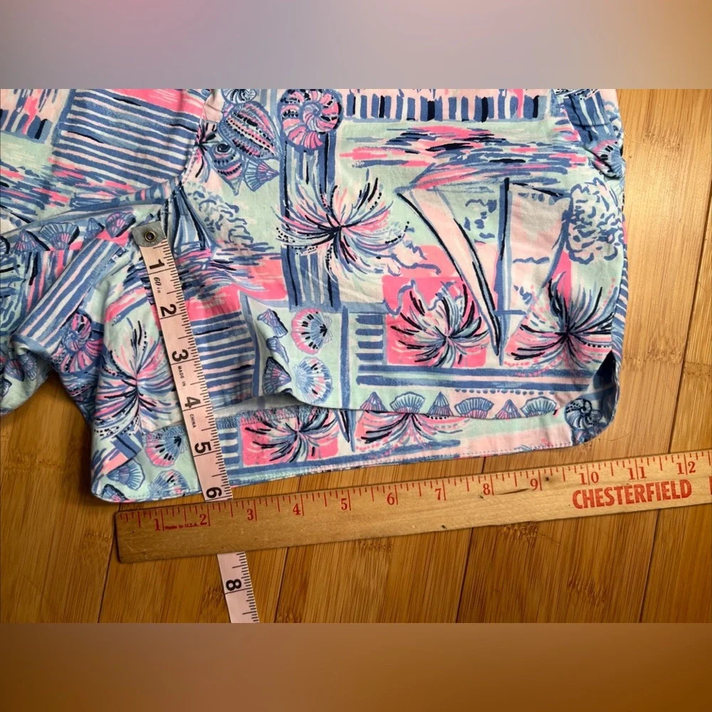 Lilly Pulitzer Adie Ruffle Pocket Stretch,Whisper Blue,Yeah Buoy Coastal|size:4 - Picture 10 of 16